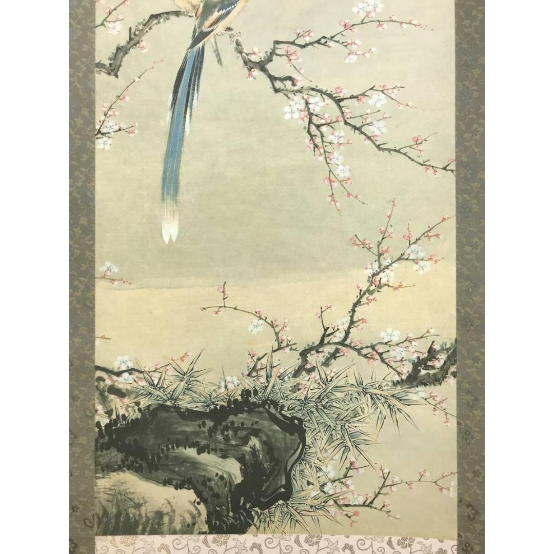 複製/作者不詳/花鳥図/掛軸☆宝船☆AK-225