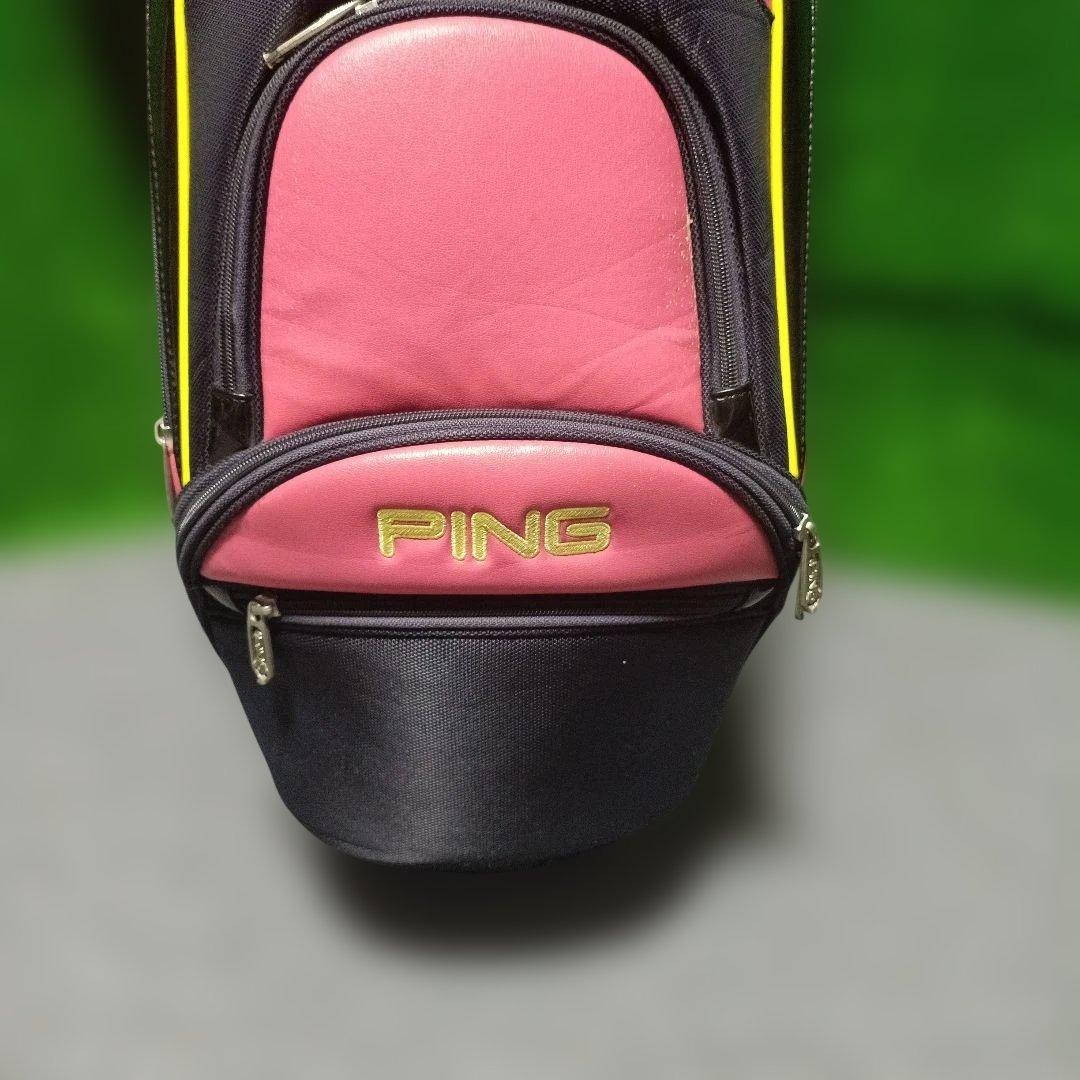 PING キャディバッグ ピンク/黒 フードなし