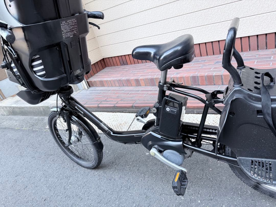 子供乗せ　3人　パナソニック　電動アシスト自転車 チャイルドシート付き ブラック