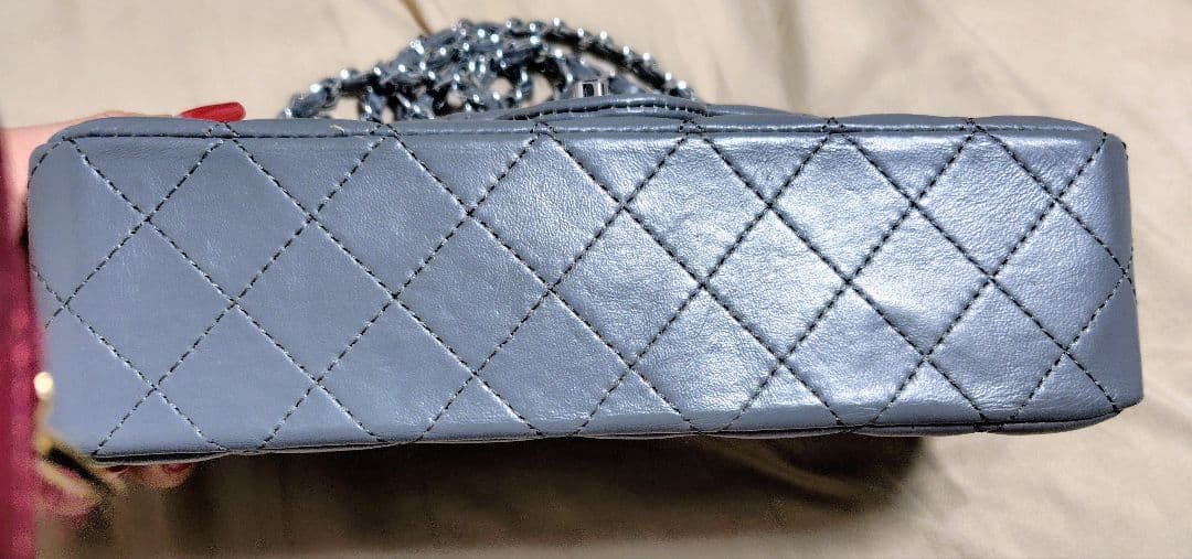 ‪♡CHANEL‪♡ グレー キルティング フラップバッグ✨美品✨