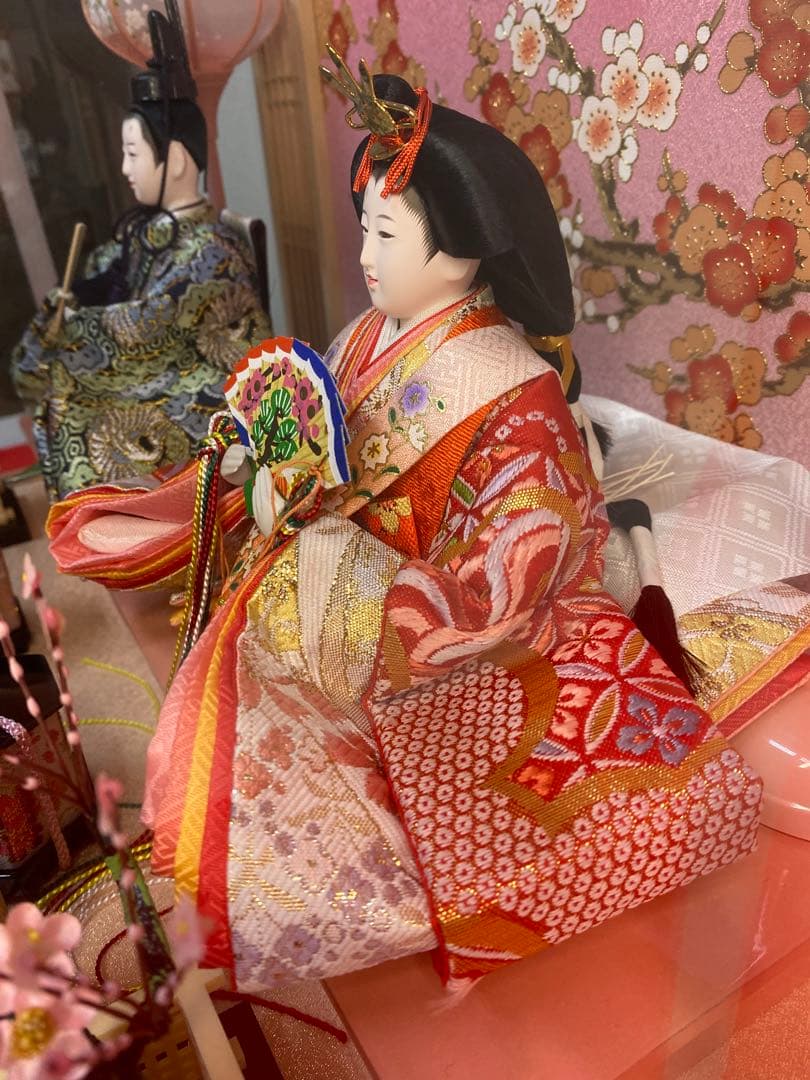 東京久月　雛人形ガラスケース入り親王飾り・間口約５０×奥行約３１×高さ約３７㎝