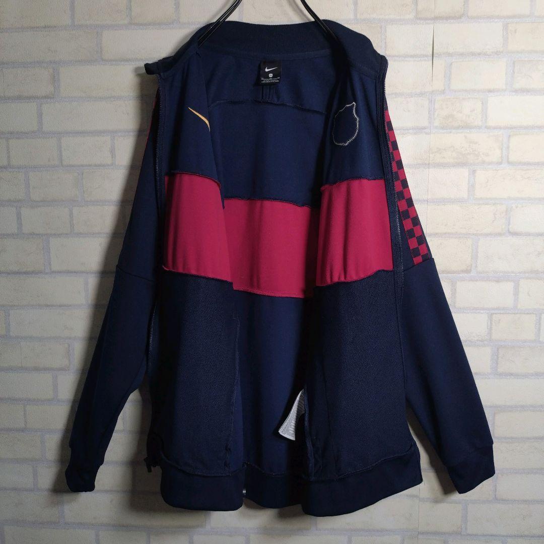 ナイキ★FCB バルサ 刺繍ロゴ ワッペン トラックジャケット 紺 XL
