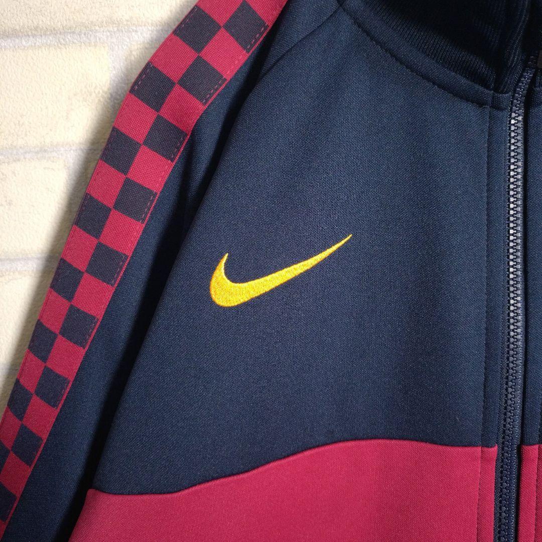 ナイキ★FCB バルサ 刺繍ロゴ ワッペン トラックジャケット 紺 XL