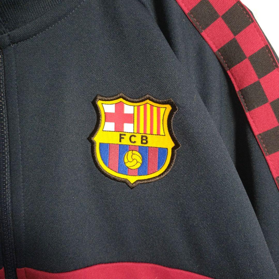 ナイキ★FCB バルサ 刺繍ロゴ ワッペン トラックジャケット 紺 XL