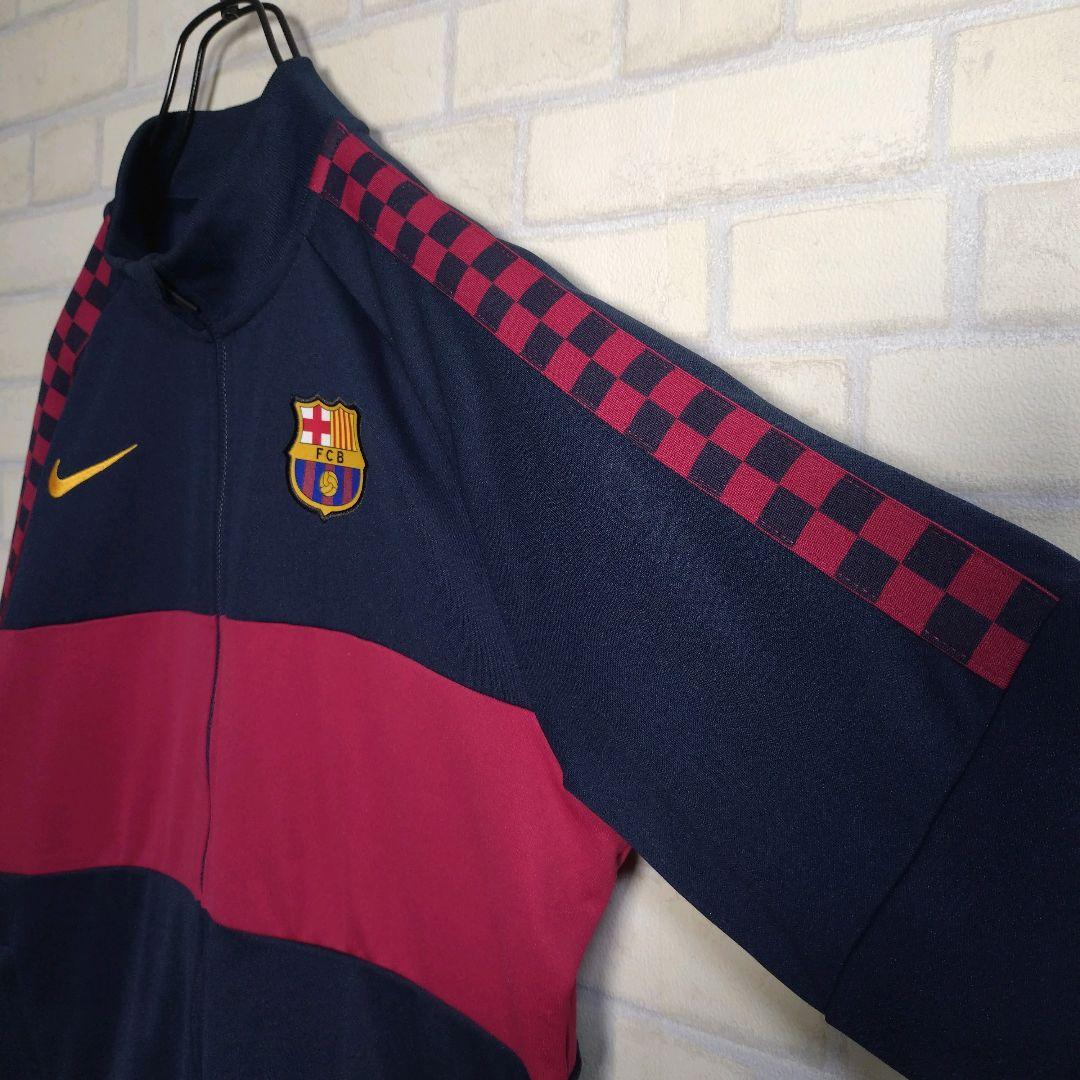 ナイキ★FCB バルサ 刺繍ロゴ ワッペン トラックジャケット 紺 XL