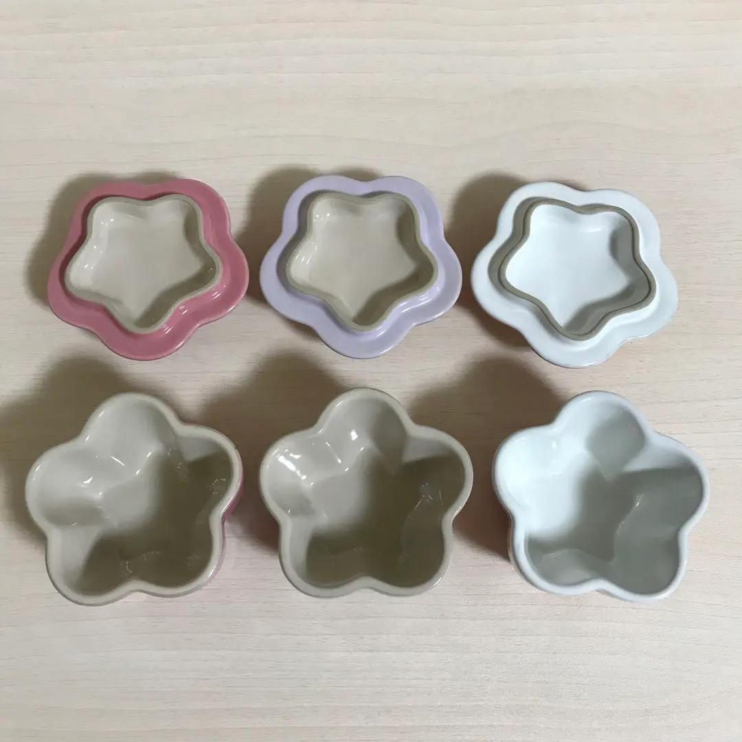 ルクルーゼ　ミニ・フルール　ラムカン　ホワイトラスター　チェリーレッド　食器