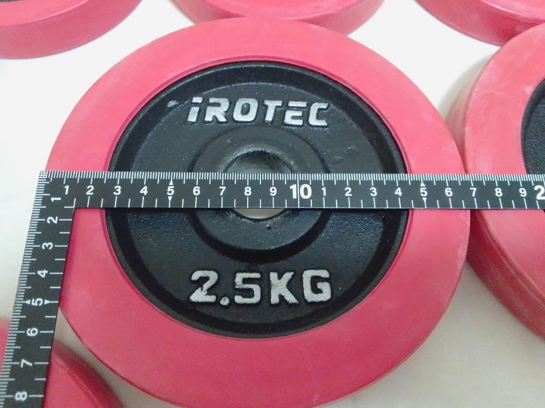iROTEC ラバー付 ダンベル 20kg 筋トレ プレート アイロテック ⑥