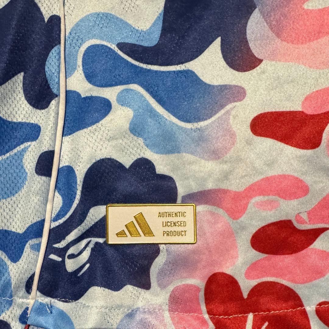BAPE × adidas コラボ カモ ゲームシャツ トリコロール S 希少