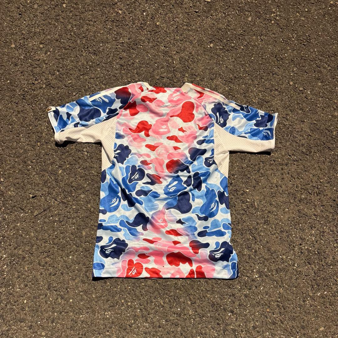 BAPE × adidas コラボ カモ ゲームシャツ トリコロール S 希少