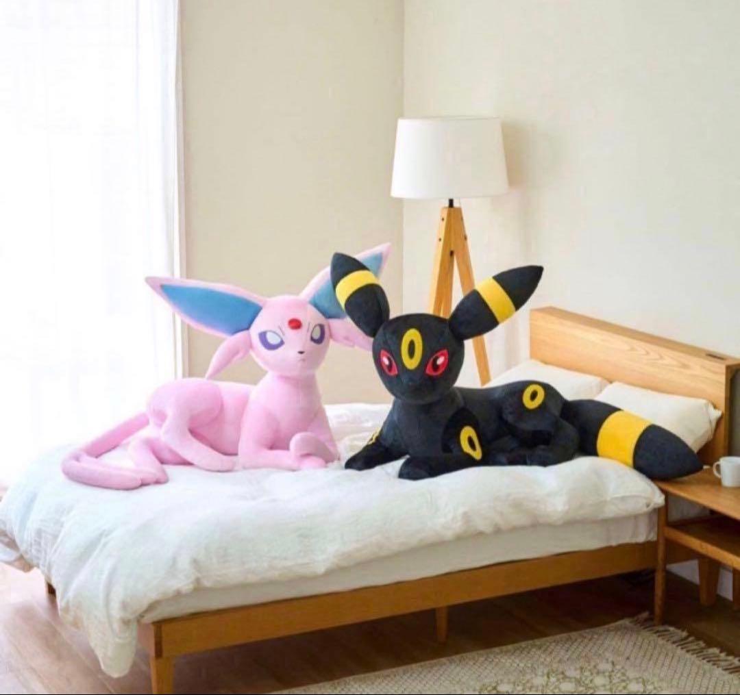 【ポケモン公式品】等身大 ブラッキー エーフィ 寝そべり 2体セット 新品未使用
