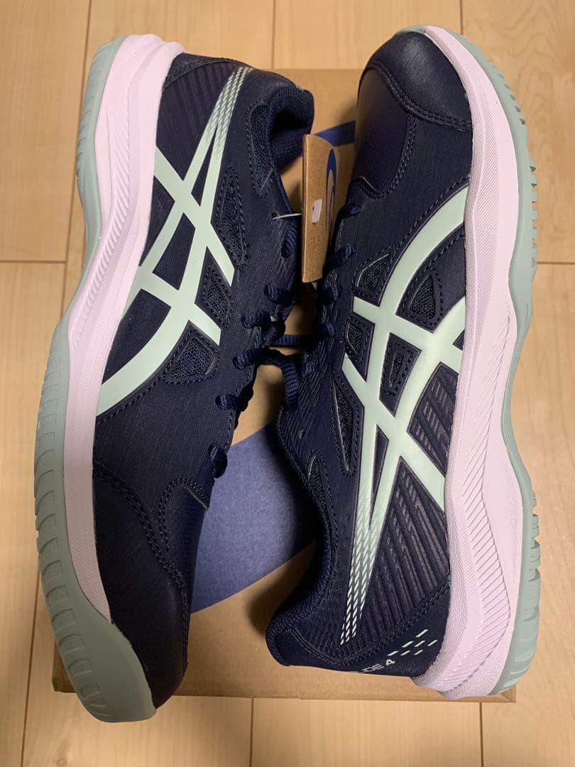 ASICS テニスシューズ ネイビー/ミント オールコート