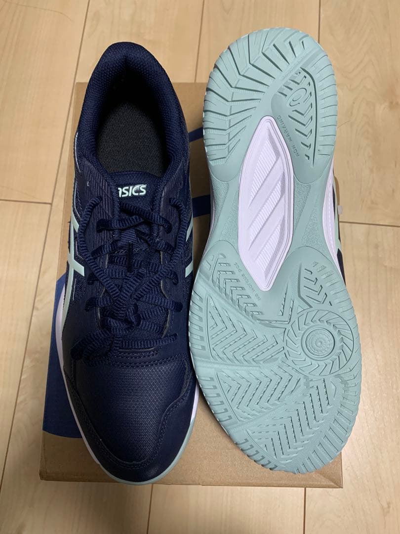 ASICS テニスシューズ ネイビー/ミント オールコート