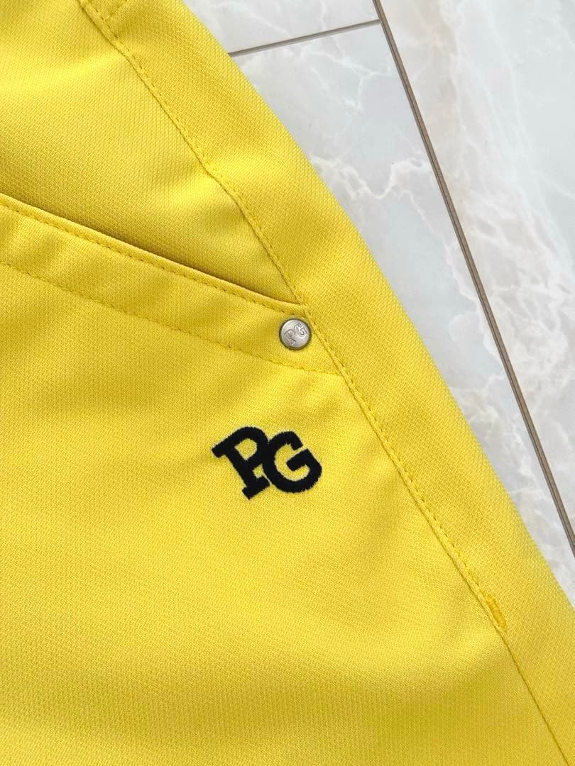 美品　PEARLY GATES ゴルフパンツ　3 薄手　イエロー×ネイビー