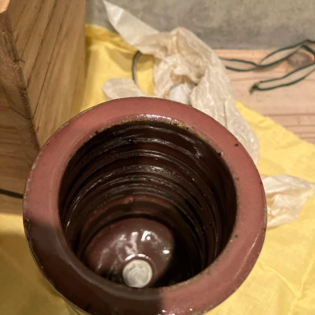 播陽東山窯　陶器 花器 木箱付　壺　骨董　焼き物　伝統　工芸