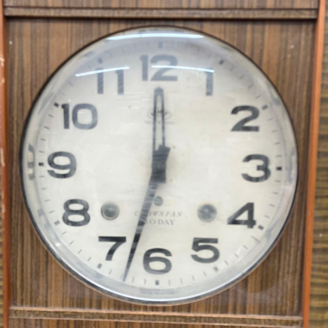 E-2 ジャンク品 アンティーク CROWN FAN ゼンマイ式 振り子時計
