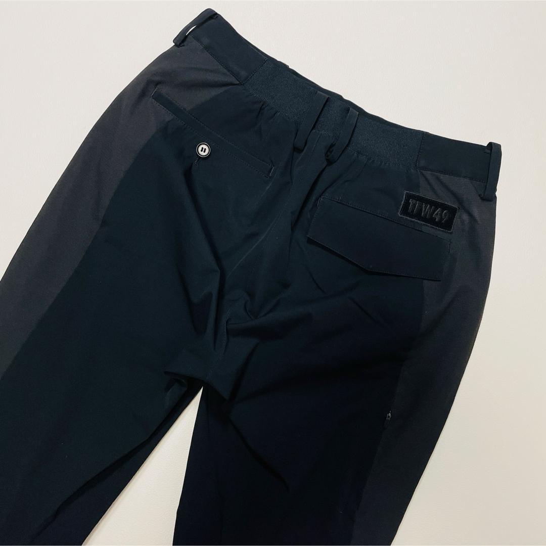 6772【美品】TFW49 サイドメッシュ　ストレッチパンツ　ブラック