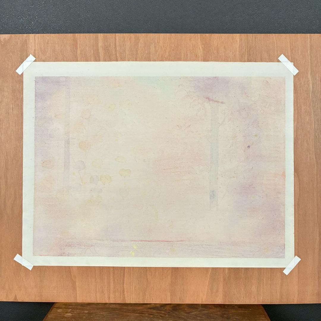 美品 関口雄揮「白い花」手摺木版画 証明シール・本人監修印有 東山魁夷に師事