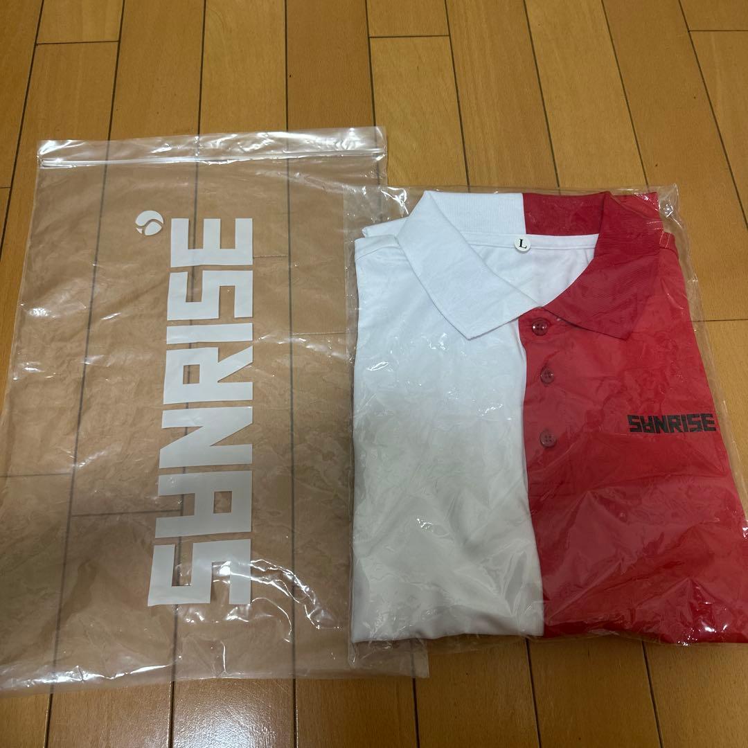 新品未使用 売切品SANRISE ポロシャツ L ホワイト/レッド