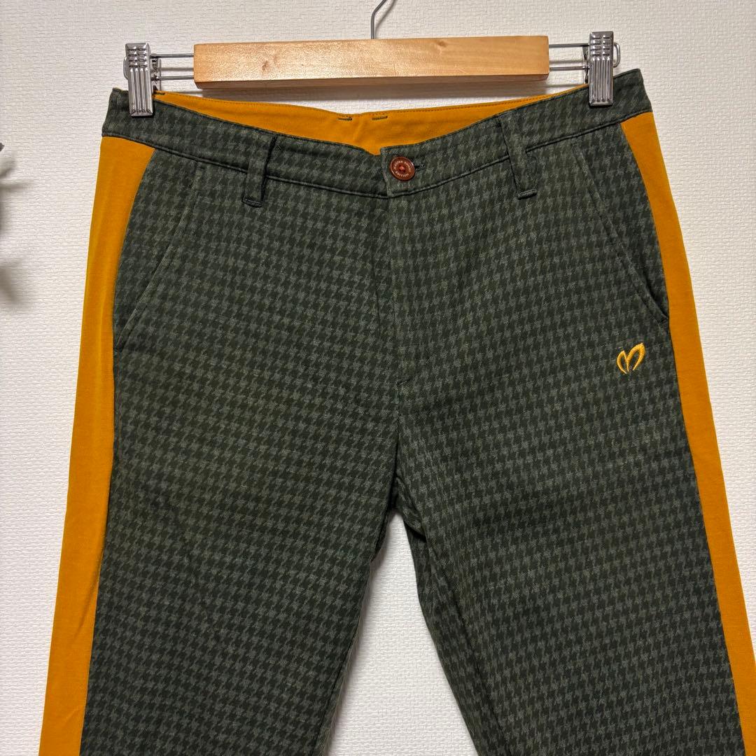 美品✨ マスターバニーエディション｜ストレッチゴルフパンツ｜起毛｜千鳥格子｜配色
