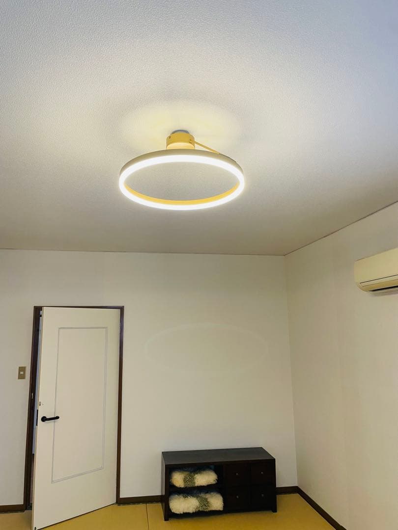 【美品】北欧風 LEDシーリングライト 調光調色 リングライト