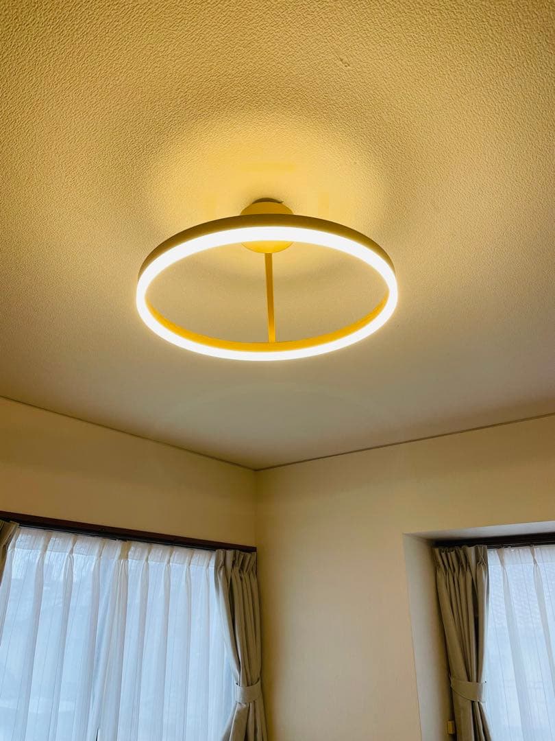 【美品】北欧風 LEDシーリングライト 調光調色 リングライト