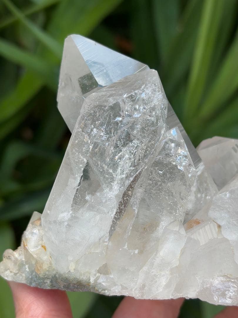 インド　マニハール水晶クラスター　636g クローライト　透明度　ヒマラヤ水晶
