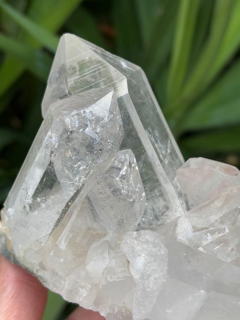 インド　マニハール水晶クラスター　636g クローライト　透明度　ヒマラヤ水晶