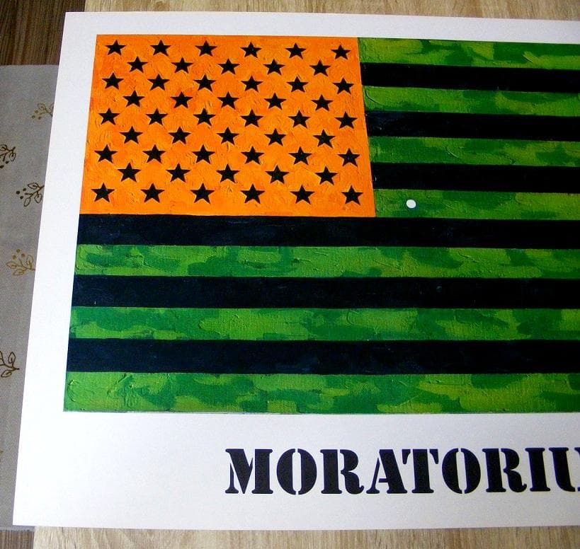 ジャスパー ジョーンズ Moratorium 1969年アメリカ製ポスター