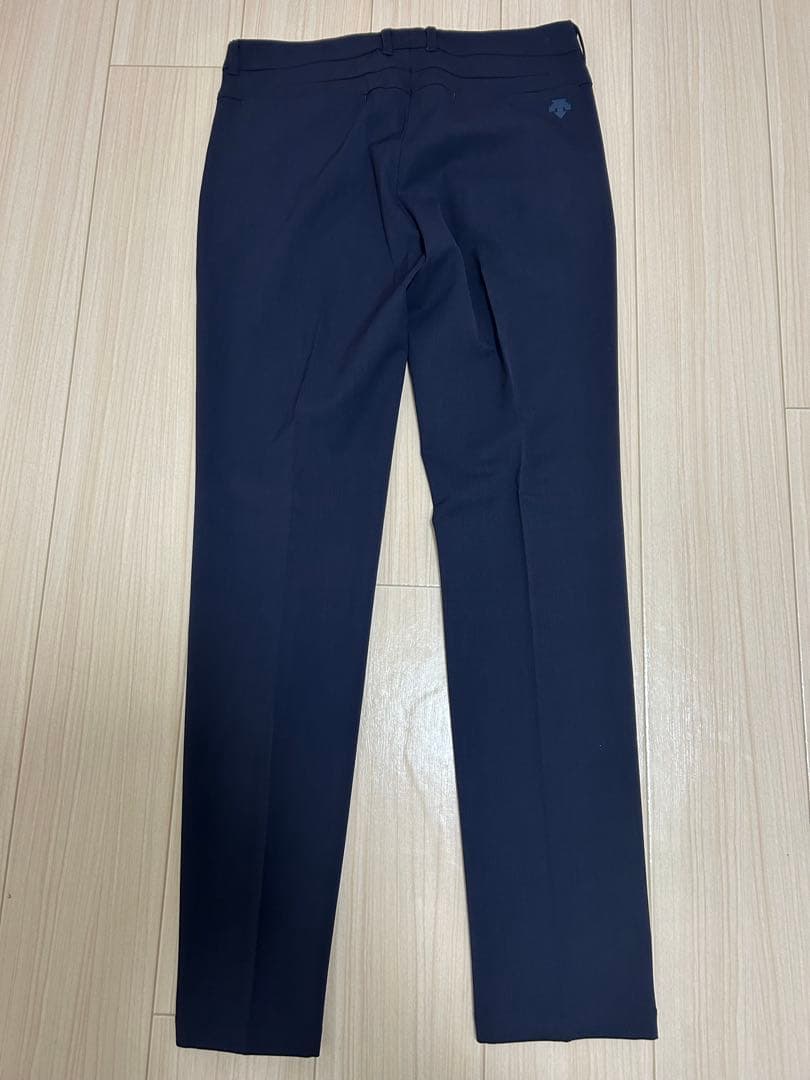 【美品】デサントゴルフ ウール混 ロングパンツ メンズ 79(M) ネイビー