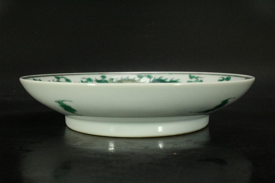 中国美術 龍紋 皿 φ20.3cm 雍正年製 款 希少 HA236