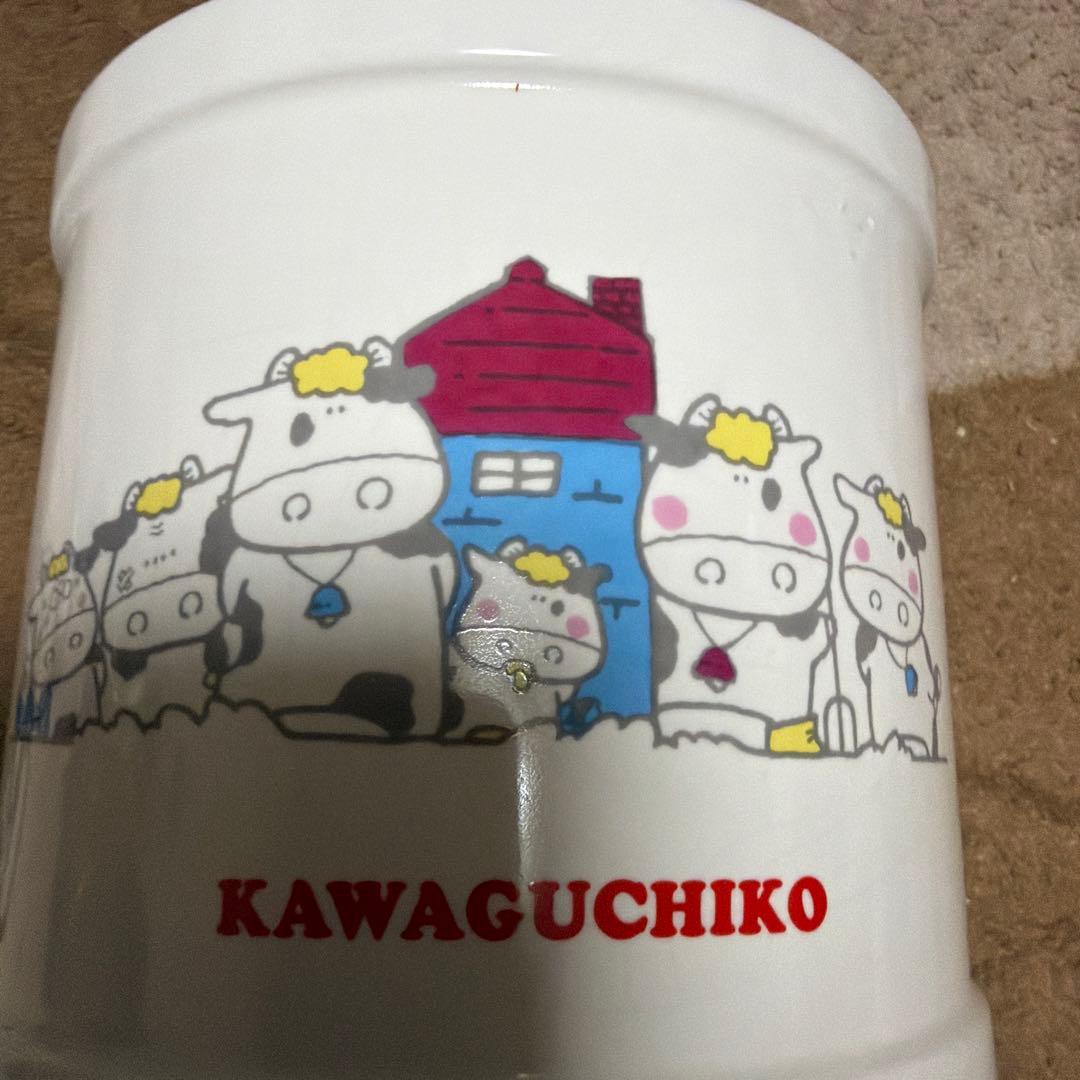 レア！　河口湖ミルク缶　陶器　非売品　レトロ　花瓶　アンティーク　40数年前