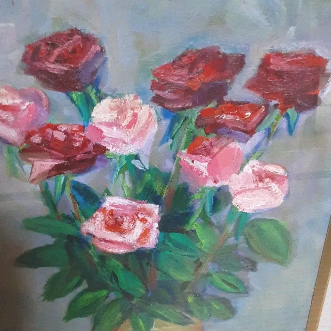 油絵　バラ　薔薇　6号