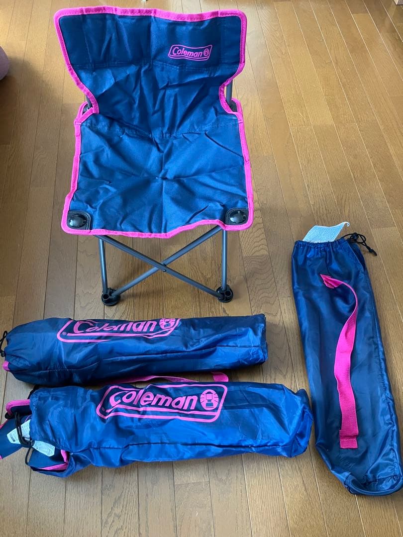 【3脚セット】Coleman（コールマン） コンパクトチェア（ネイビー×ピンク）