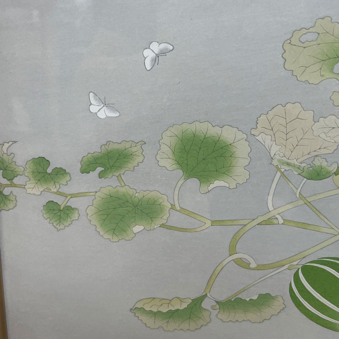 土田麦僊 手摺木版画 まくわうり 額付 限定250部 東都美術彫摺研究所