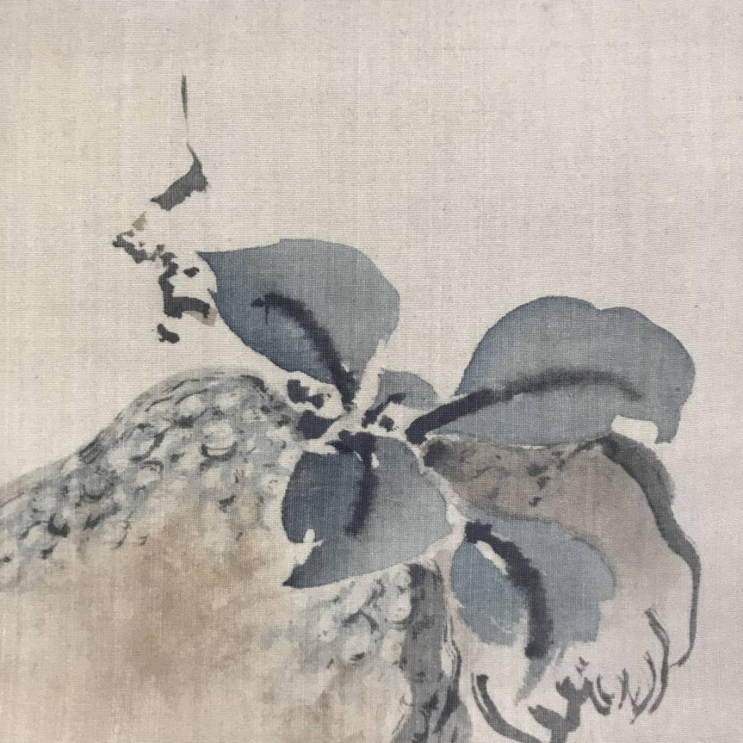 複製/渡邉/渡辺崋山/佛手柑図/果物図/工芸品/横物/掛軸/名家伝来AE-377
