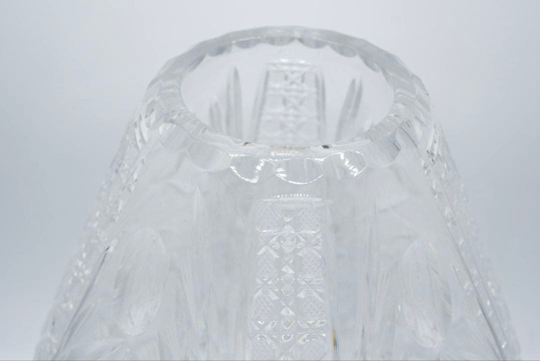 希少　大型 バルソビア ハンドカット クリスタル花瓶　ポーランド製