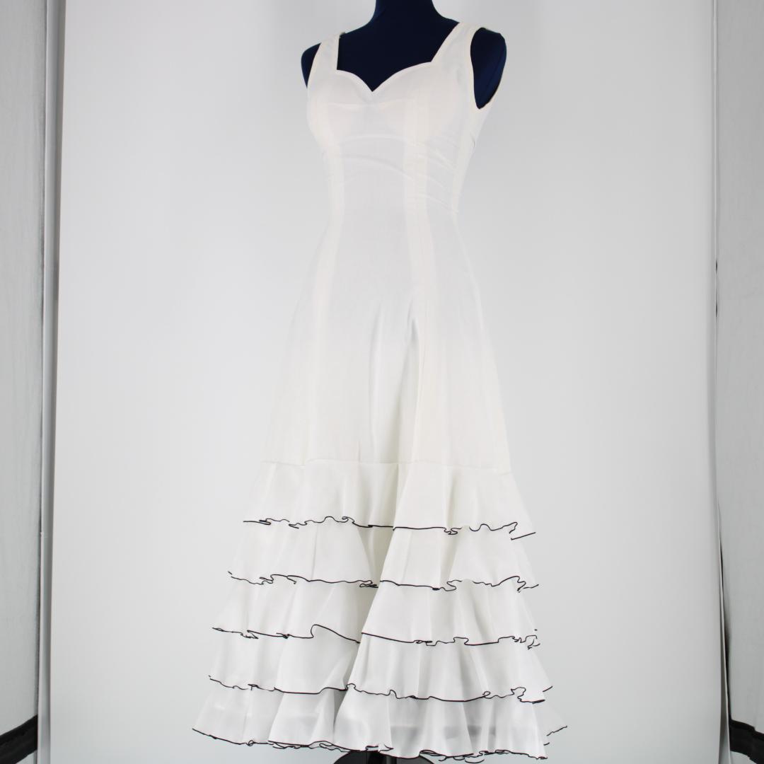 【美品 フラメンコ衣装】ホワイト アトリエ貴美恵 ワンピース ドレス 白