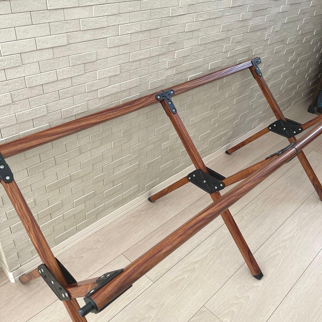 美品 木目 折りたたみ式 アウトドアテーブル ローテーブル ロングテーブル