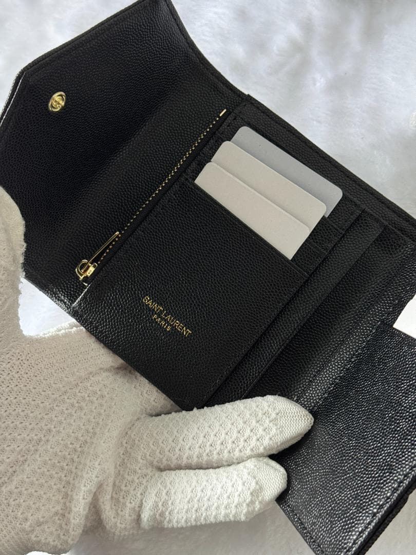 ノベルティ YSL ブラックレザー 二つ折り