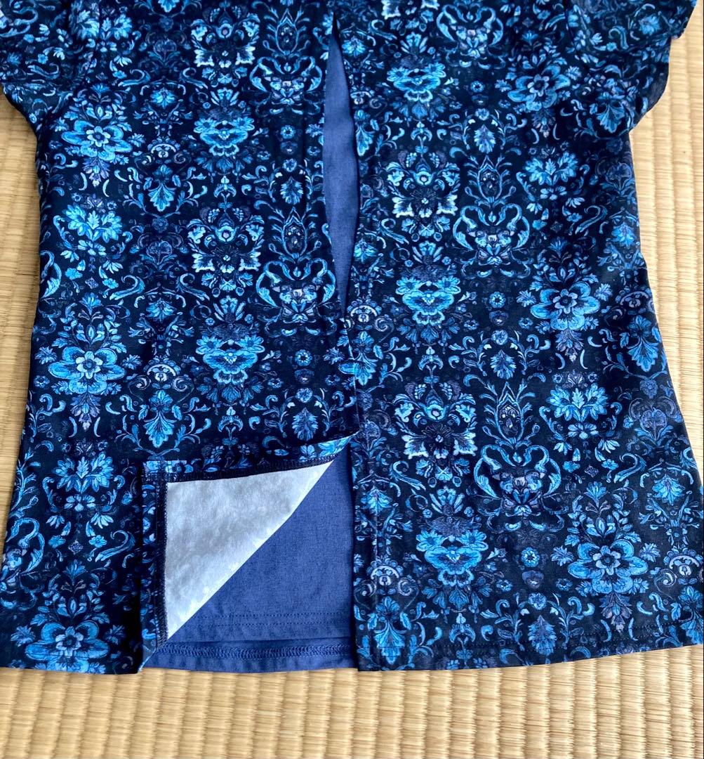 Admiral ネイビー 花柄 Tシャツ M　ATLA549