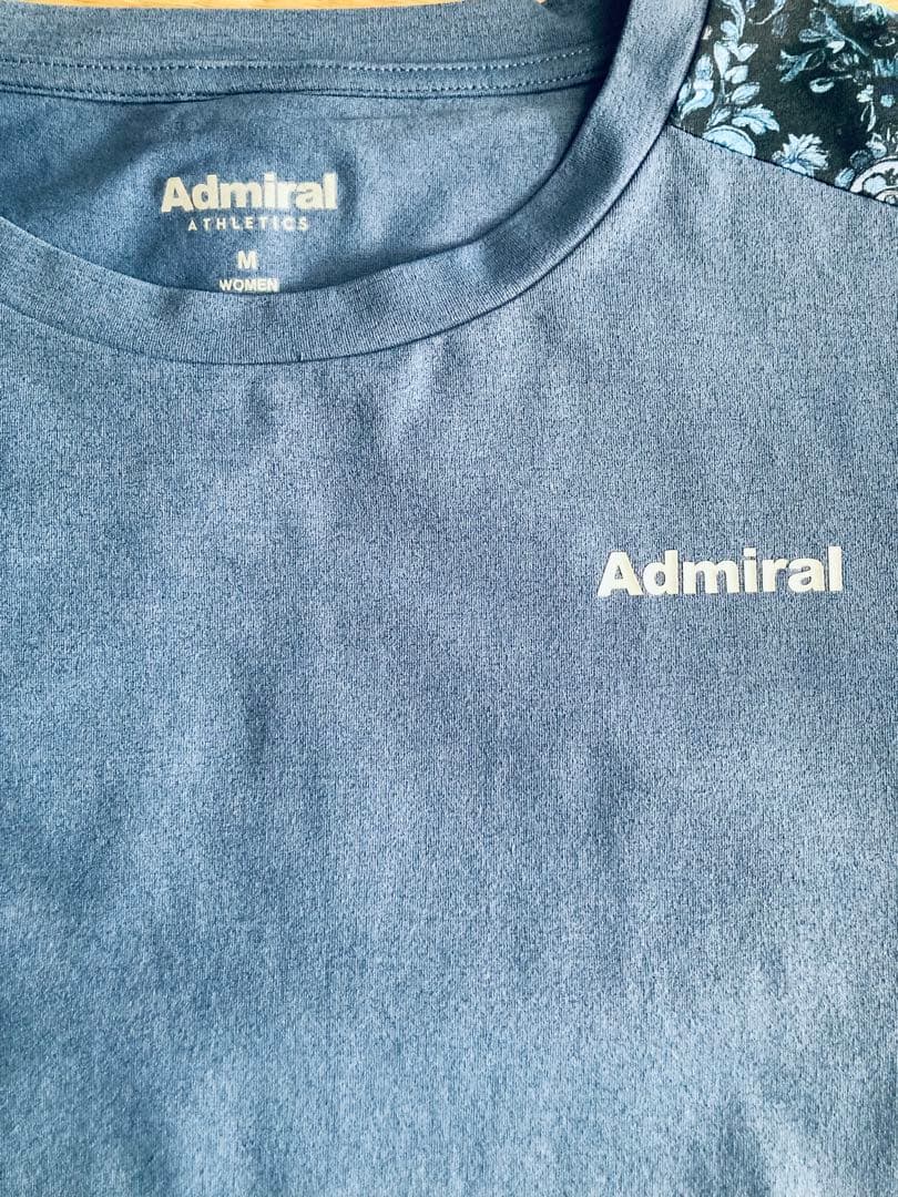 Admiral ネイビー 花柄 Tシャツ M　ATLA549