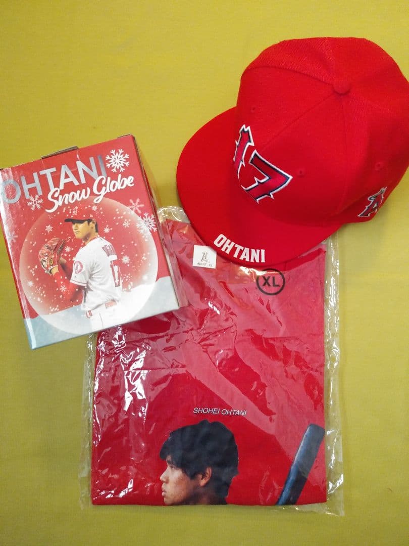 最終価格 大谷翔平選手 スノードーム ✕ Tシャツ ✕ キャップ エンゼルス