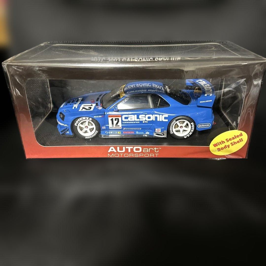 ミニカー AUTOart 2002 Calsonic Skyline 1/18