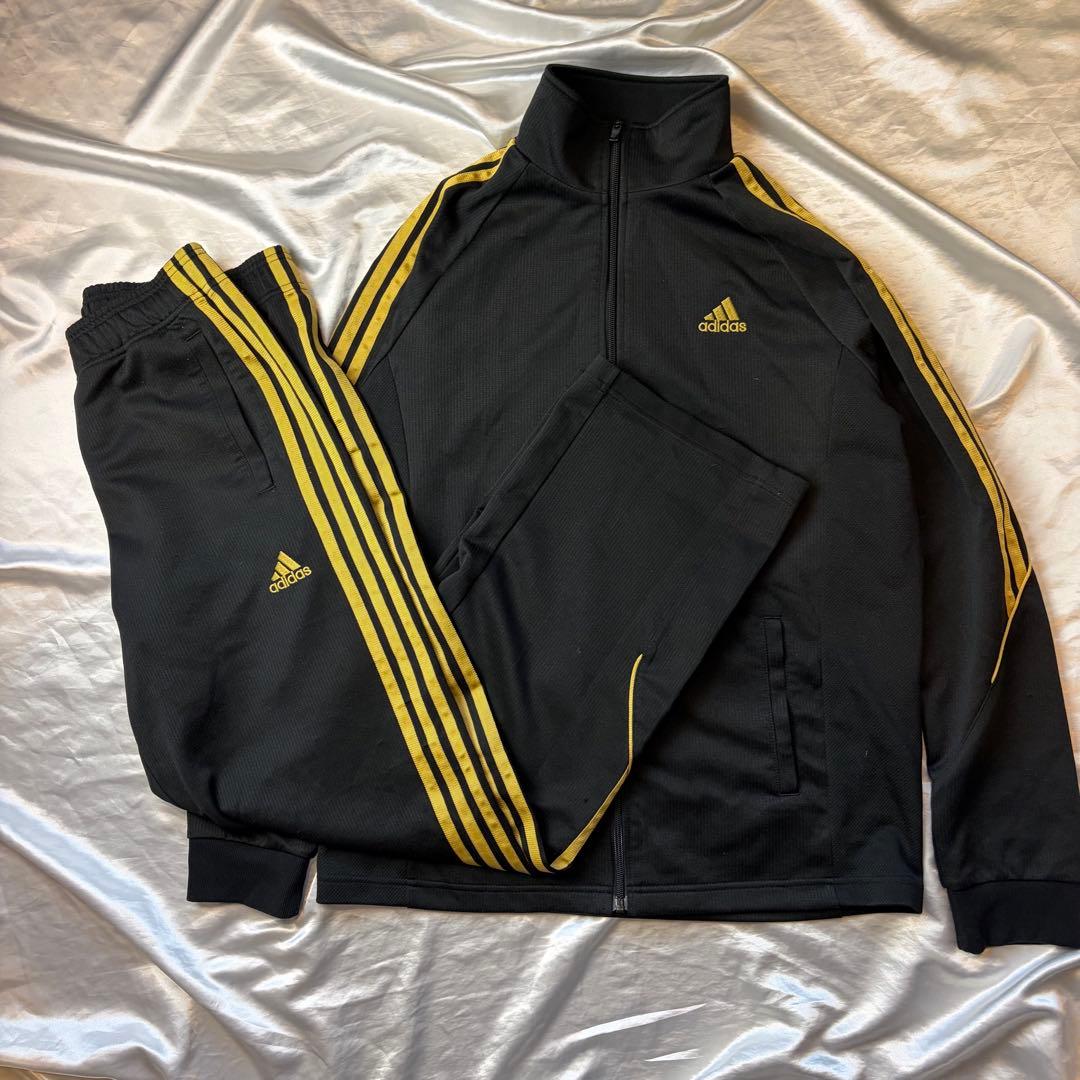 アディダス　adidas CLIMLITE ジャージ上下セット L 黒/黄色
