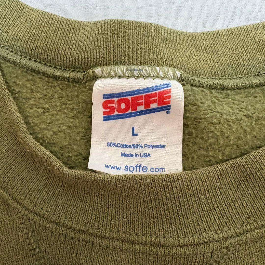「アメリカ製」軍物　USMC SOFFE オリーブ L トレーナー ミリタリー