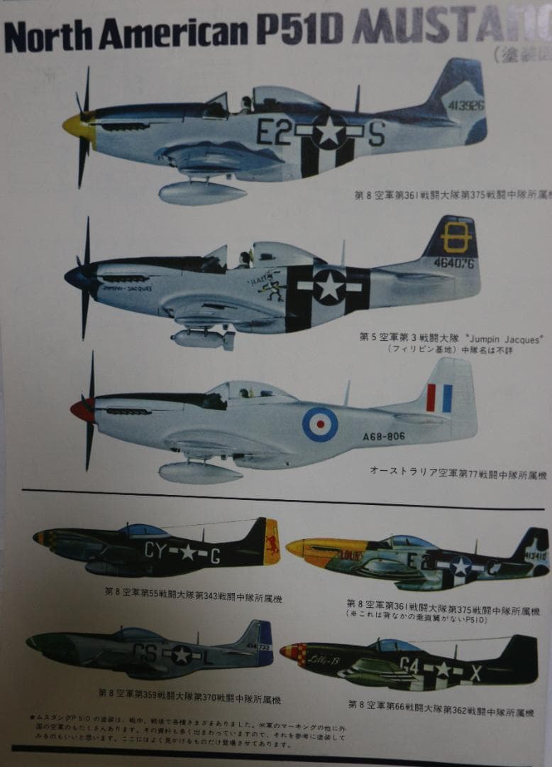ビックスケール　バンダイ製1／２４ノースアメリカンＰ５１Ｄムスタング　プラモデル
