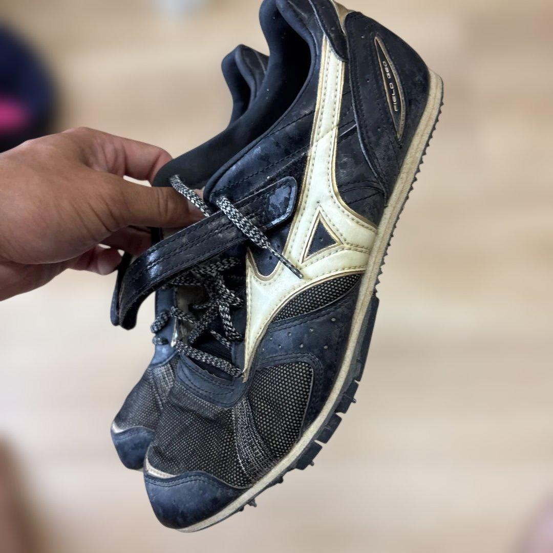 Mizuno 走り幅跳びスパイクシューズ 黒/金　25.0cm LJC