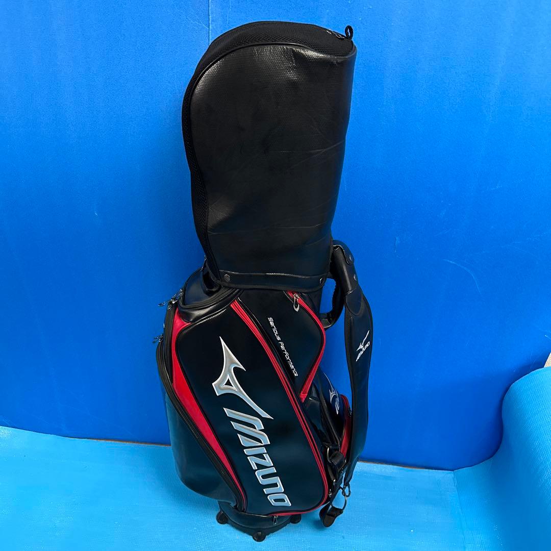 Mizuno ゴルフバッグ 黒/赤3点式ベルト