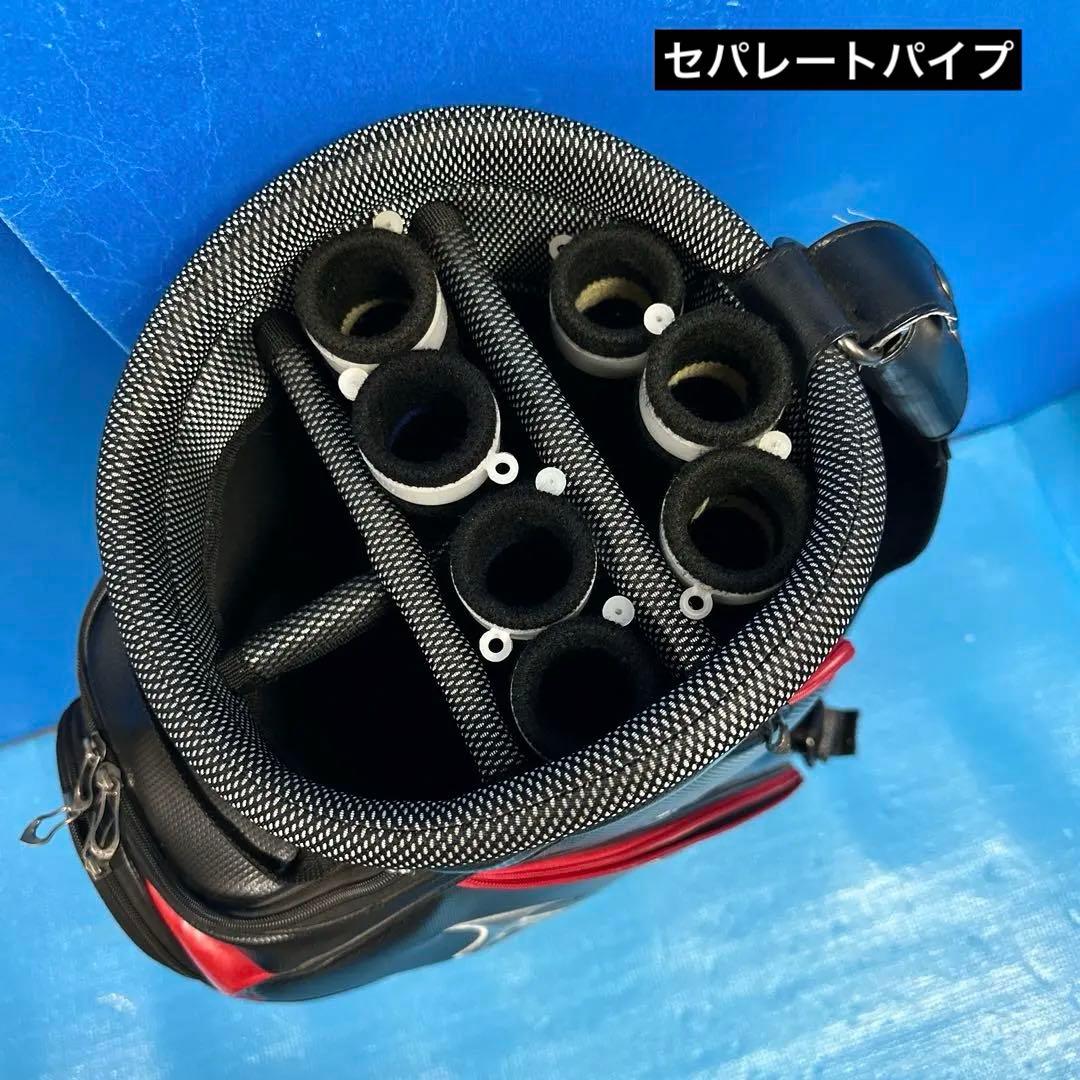Mizuno ゴルフバッグ 黒/赤3点式ベルト