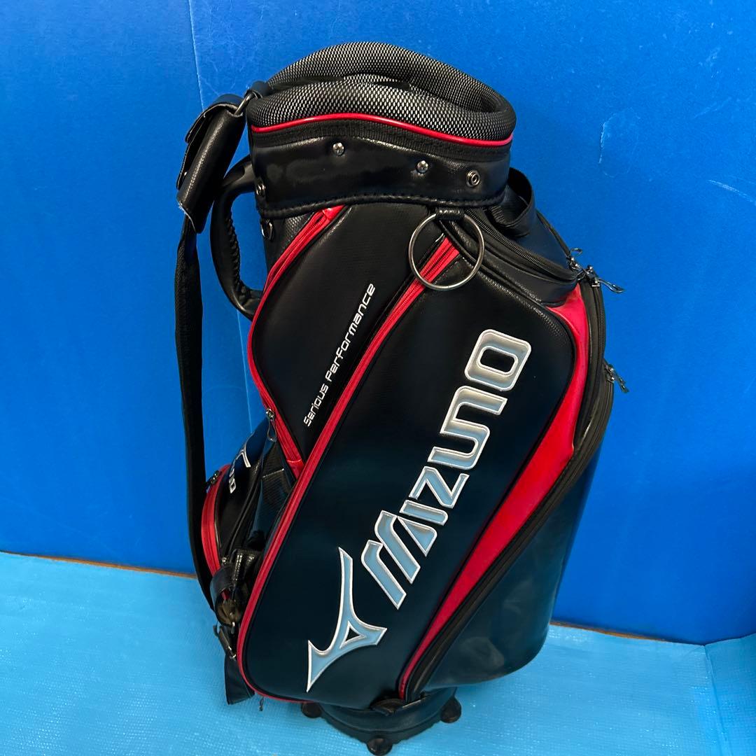 Mizuno ゴルフバッグ 黒/赤3点式ベルト
